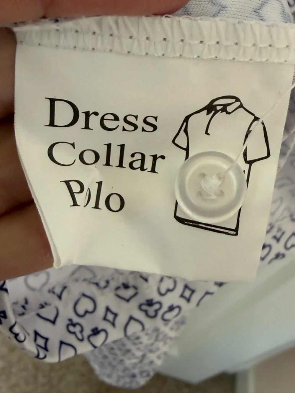 NWOT Collars & Co. Blue White Royal Flush Semi-Spread Collar Polo in Size Medium